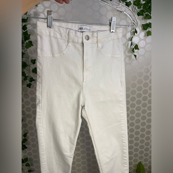 ZARA DENIM SKINNY HIGH WAIST WHITE Pant Woman, stretchy, SIZE 2 - Picture 14 of 16